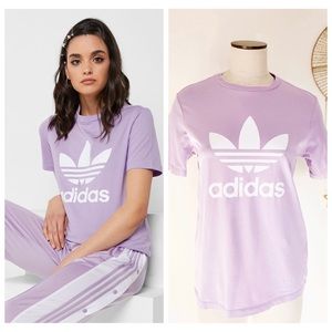 Adidas Originals Trefoil Logo Tee in Lavender Sz L